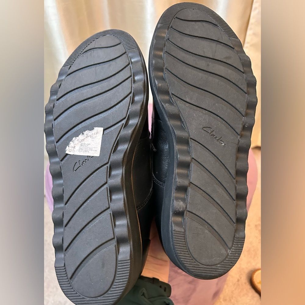 Clarks Womens Sharon Noel Black Oxfords Size 8 W EUC - Picture 8 of 9